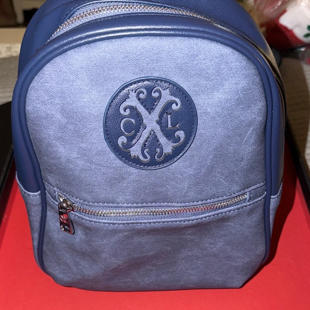 CXL by Christian Lacroix Indigo Denim Mini Backpack with Embroidered Logo